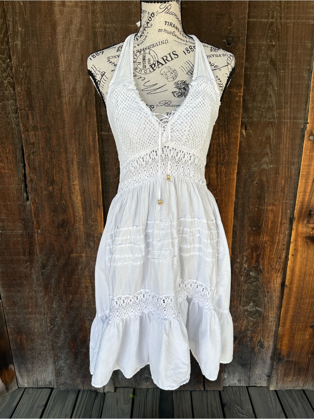 White Halter Dress